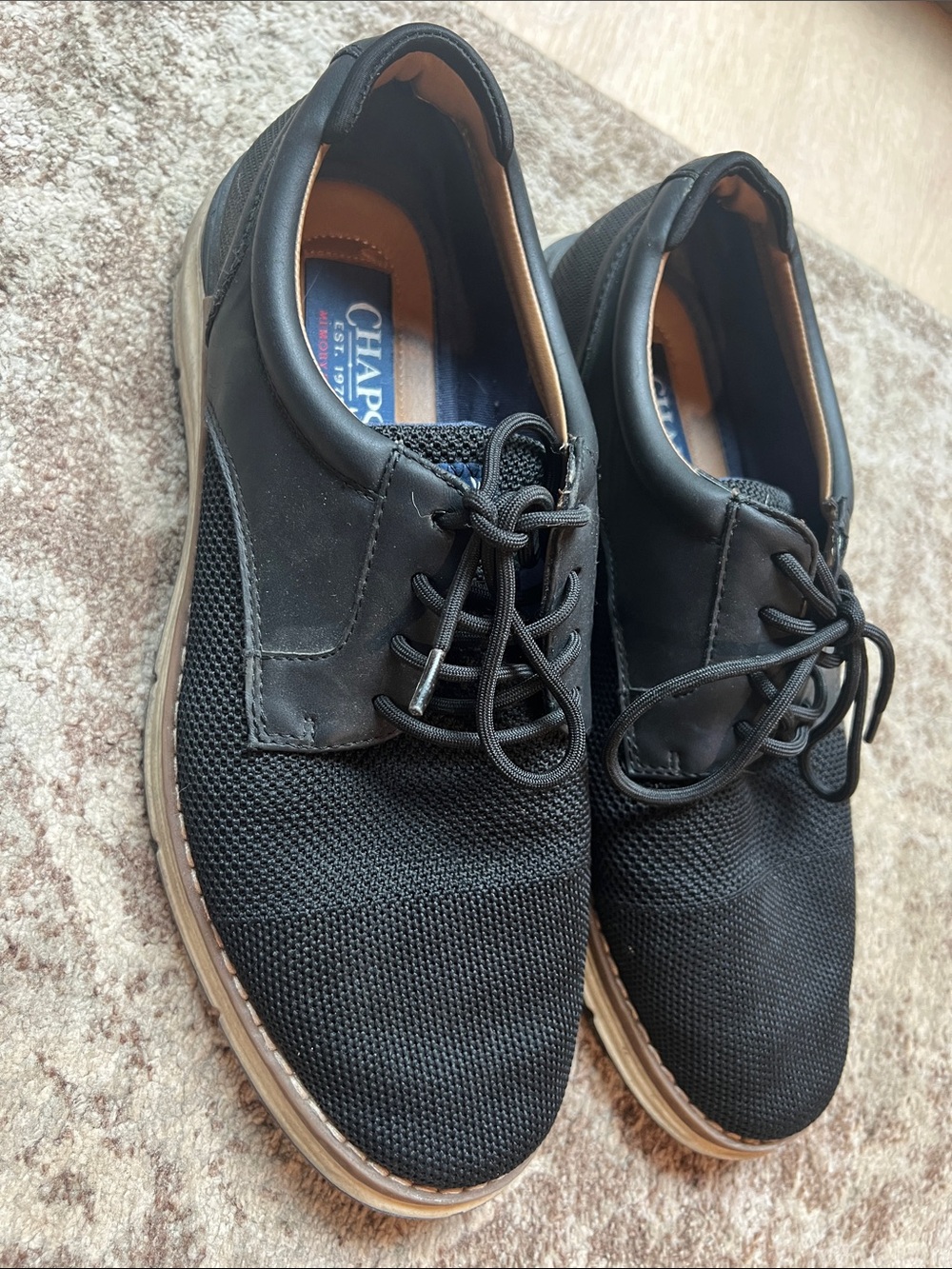 Men's 9 CHAPS Black Knit Lace-Up Memory Foam Casual Shoes